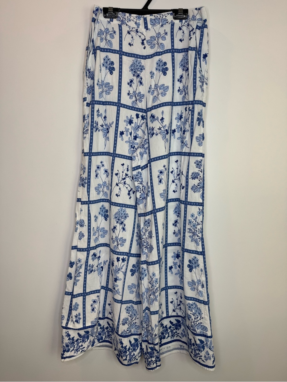 Japna Floral flowy wide leg pull on beach resortwear vacation pants sz large